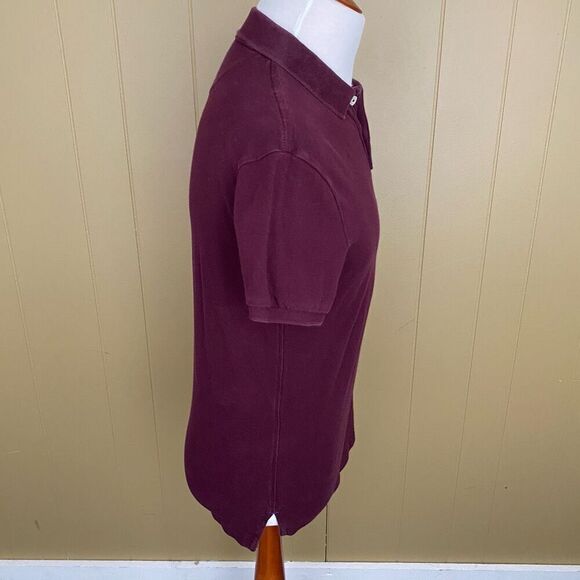 American Eagle outfitters men M 2 button polo athletic fit burgundy - Picture 4 of 9
